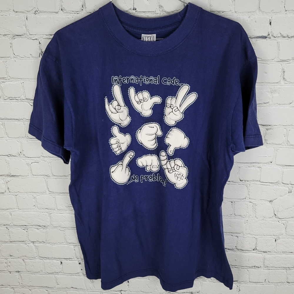 NISKO | "International Code ....No Problem!" short sleeve crewneck graphic shirt
